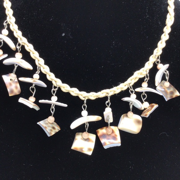 Boho Leopard Cowrie Shell Braided Rope Necklace - Picture 5 of 5